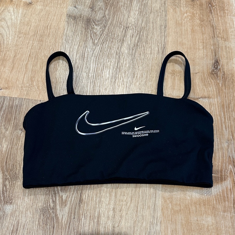 Nike Black Sports Bra with Silver Swoosh